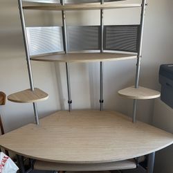 Arch tower corner computer desk - multilevel office desk