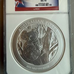 2013P NGC MS70 1kilo Australia Koala Silver Coin 