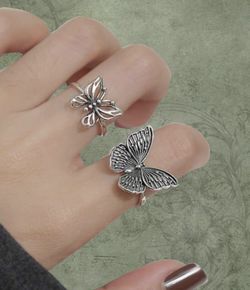 2pcs/set Butterfly Decor Cuff Ring