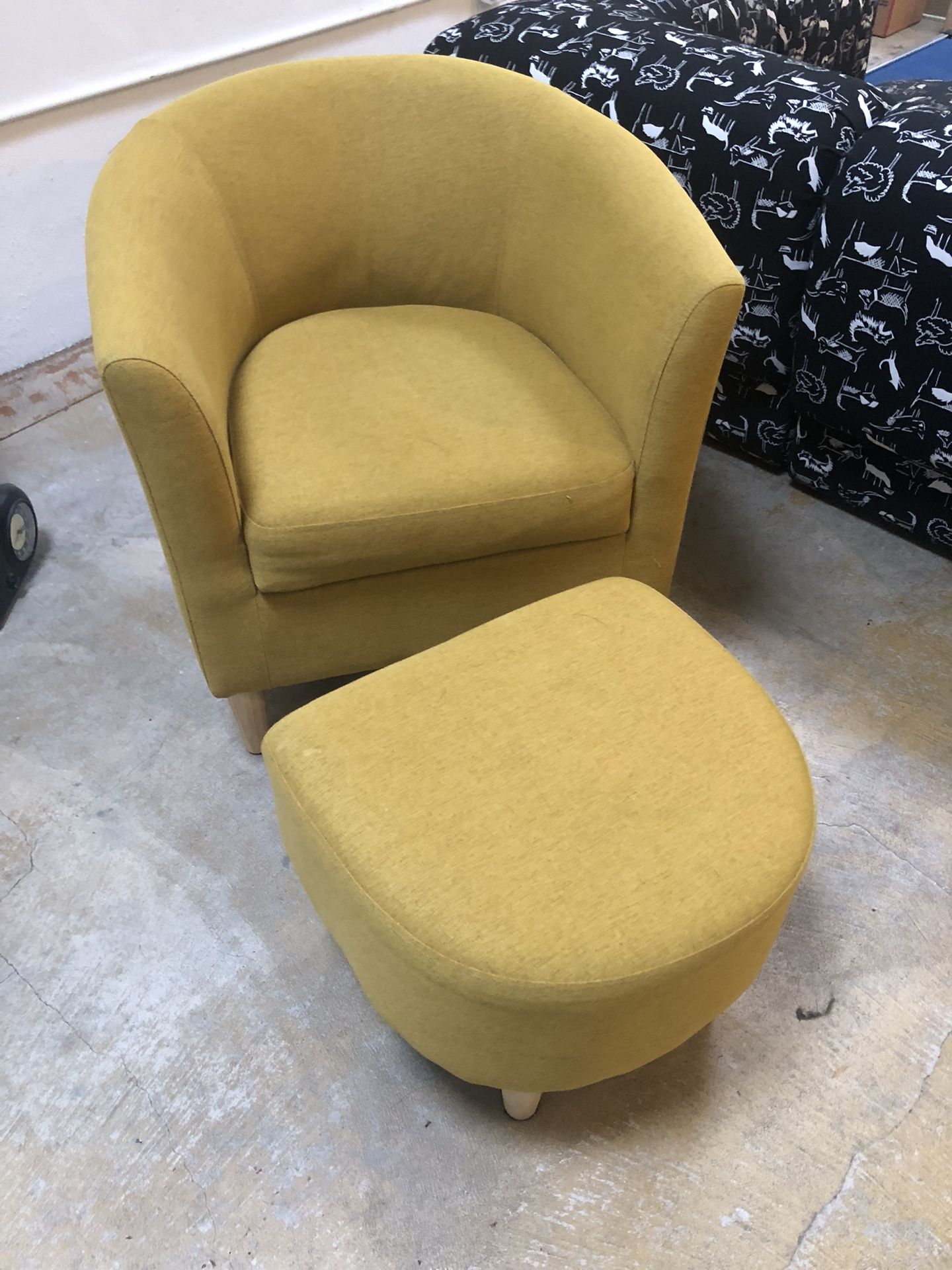 Adorable Lil Yellow Chair & Ottoman