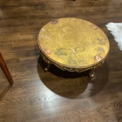 A Very Old, Antique, Plants Table (26” Diameter X 11” Tall) ( Needs A Touch On Top) (NO SHIPPING)