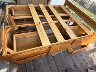 Wood bed frame base - Double size