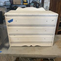 Vintage Wooden 3 Drawer Table Top Dresser 