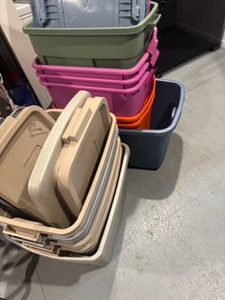 Storage bins with lids