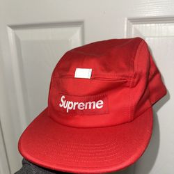 Supreme Red Tab Pocket Camp Hat Reflective 3M