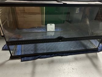 Large 40g Glass Reptile Terrarium  with Rock Cave Decor