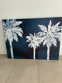 Beautiful canvas palm tree art 30 x 40”