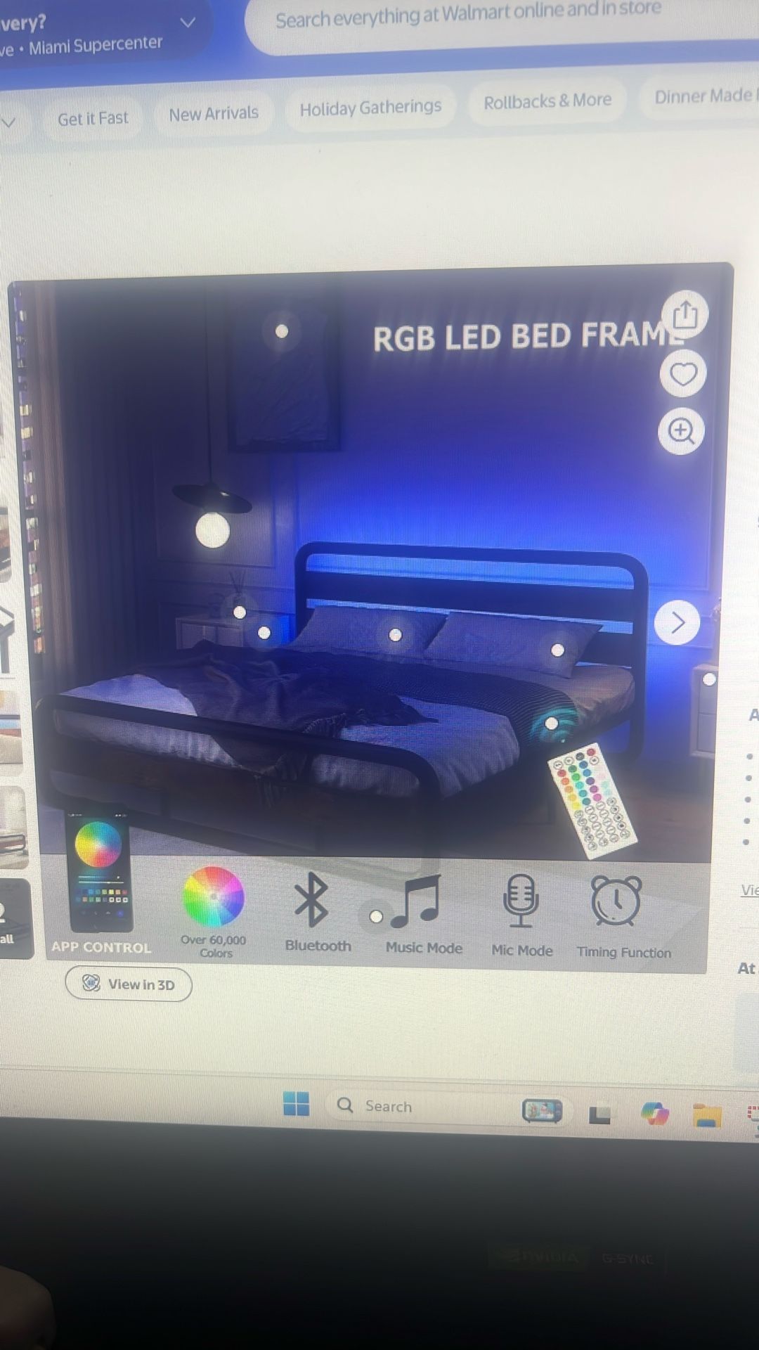 Pickup 12/31 Morning LED Queen Size Bed Frame With Mattress, Headboard And Footboard