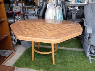 Nice dining room table top with par k design. With or without the legs $50.