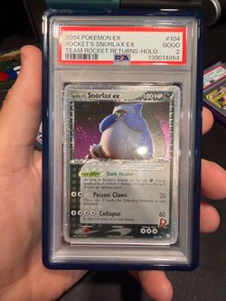Pokemon Rockets Snorlax ex Psa 2