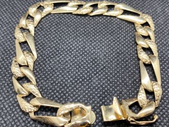 14k Solid Gold Nice Fancy Men Bracelet 12.2 grams
