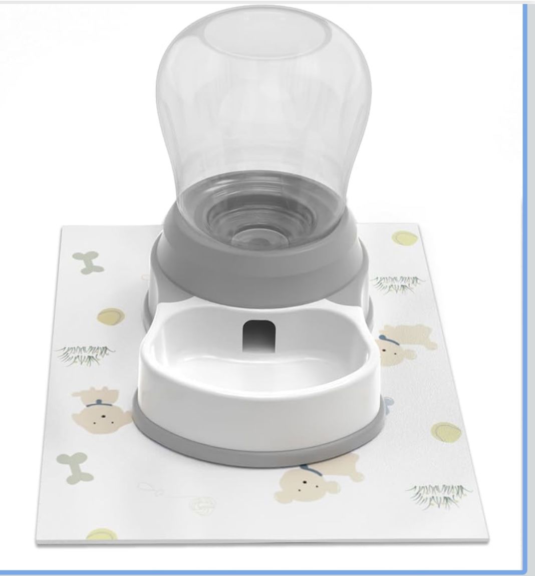 Brand New! Automatic Pet Water Bowl Dispenser With Non-slip Mat, BPA Free 4 Liter Grey