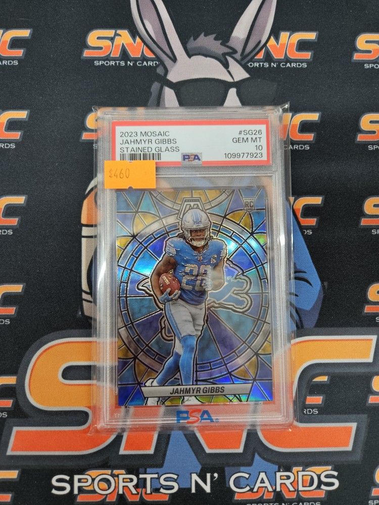 2023 Mosaic Jahmyr Gibbs Rookie Stained Glass Psa 10