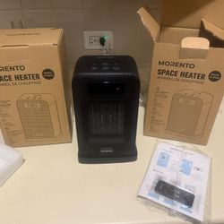 2 in 1 fan/Space Heaters for Indoor Use, 1500W Electric Heater, 200 SQFt Heater with Heating Fan Modes in Office with Thermostat, Small Space Heaters 