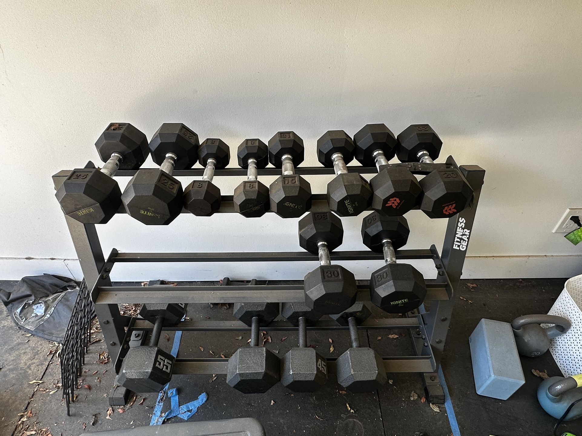 Weight Rack And Dumbbells