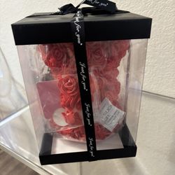 Artificial Rose Teddy Bear $20