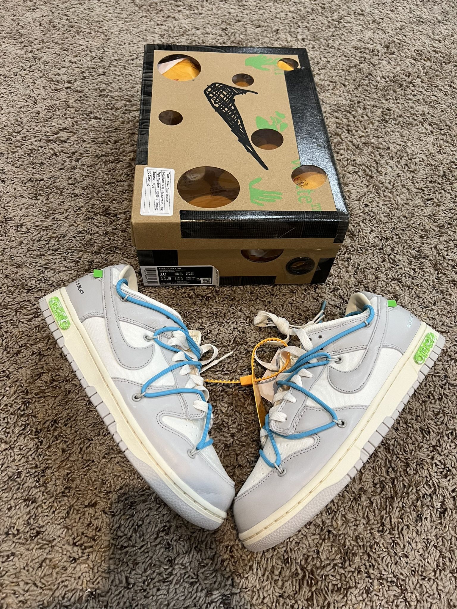 Nike Off White Dunk Lot 2 Size 10