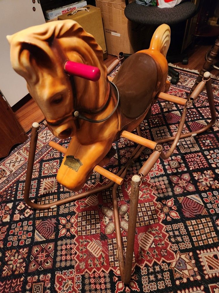 Vintage Antique "Wonder Horse" 4-Springs Rocking Bouncing Horse Vintage