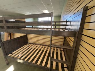 New Twin and Twin Wooden Bunk Bed Gray