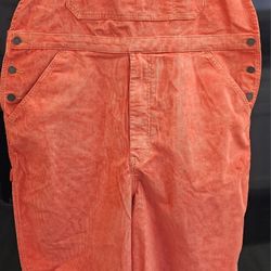 NWT Levis Large Mens Courderoy Overalls Orange/Red
