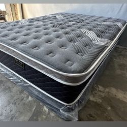 Full Size Oasis Thermal Comfort Euro Pillow Top Ideal Mattress And Boxspri