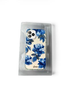 SONIX Blue Floral Clear Coat Series Scratch Resistant Protective Case Design, Specially For Apple iPhone 12 Mini BLUE • MULTI