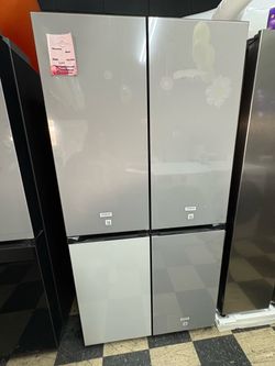 4-Door French Door Refrigerator Gray Glass
