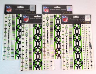Seattle Seahawks Metallic Jewelry Tattoos 4 Sets