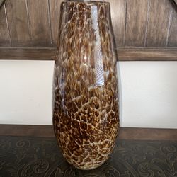Beautiful Animal Print Glass Vase 14 Inches Tall