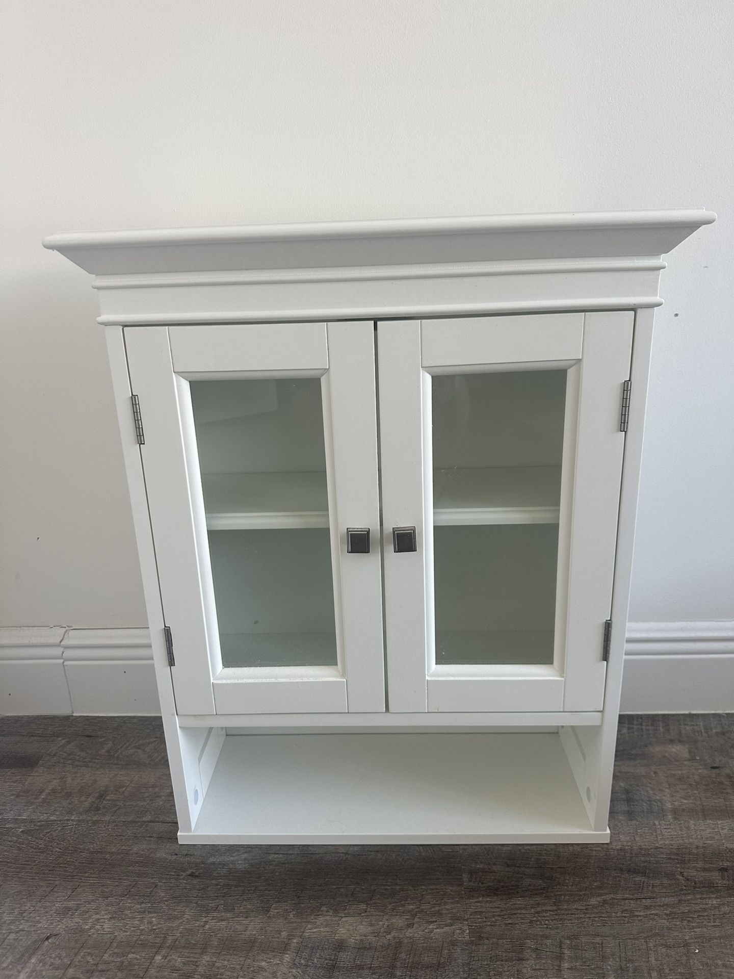 White Wall Cabinet With Three Shelves