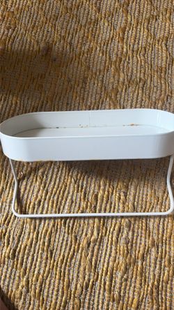 Bathroom hand towel hanger and shelf