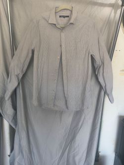 Men's Striped Button-Up Dress Shirt