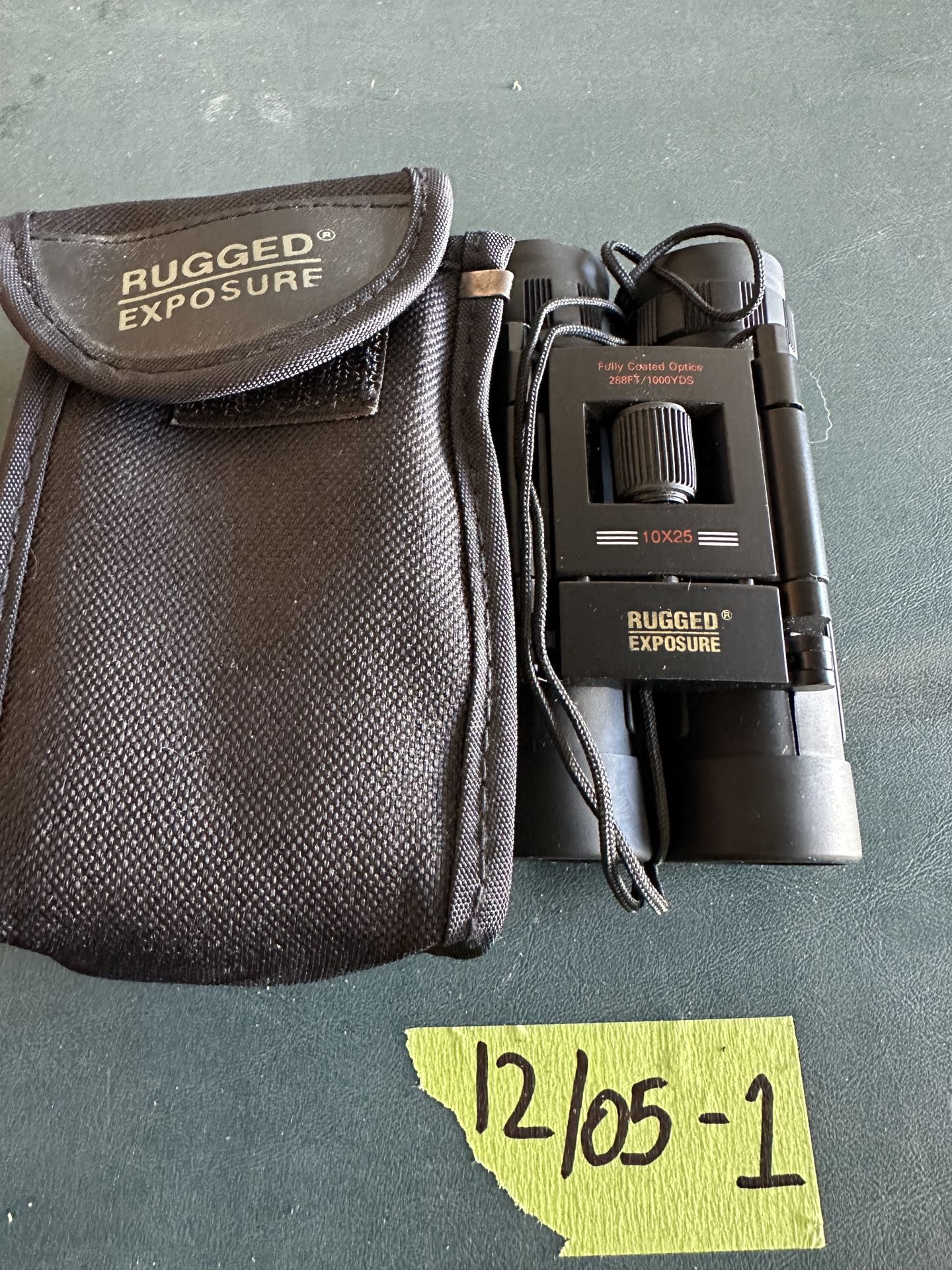 Rugged Exposure 10x25 Compact Binoculars Fully Coated Optics With Case