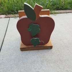 Wooden Apple Napkin Holder 