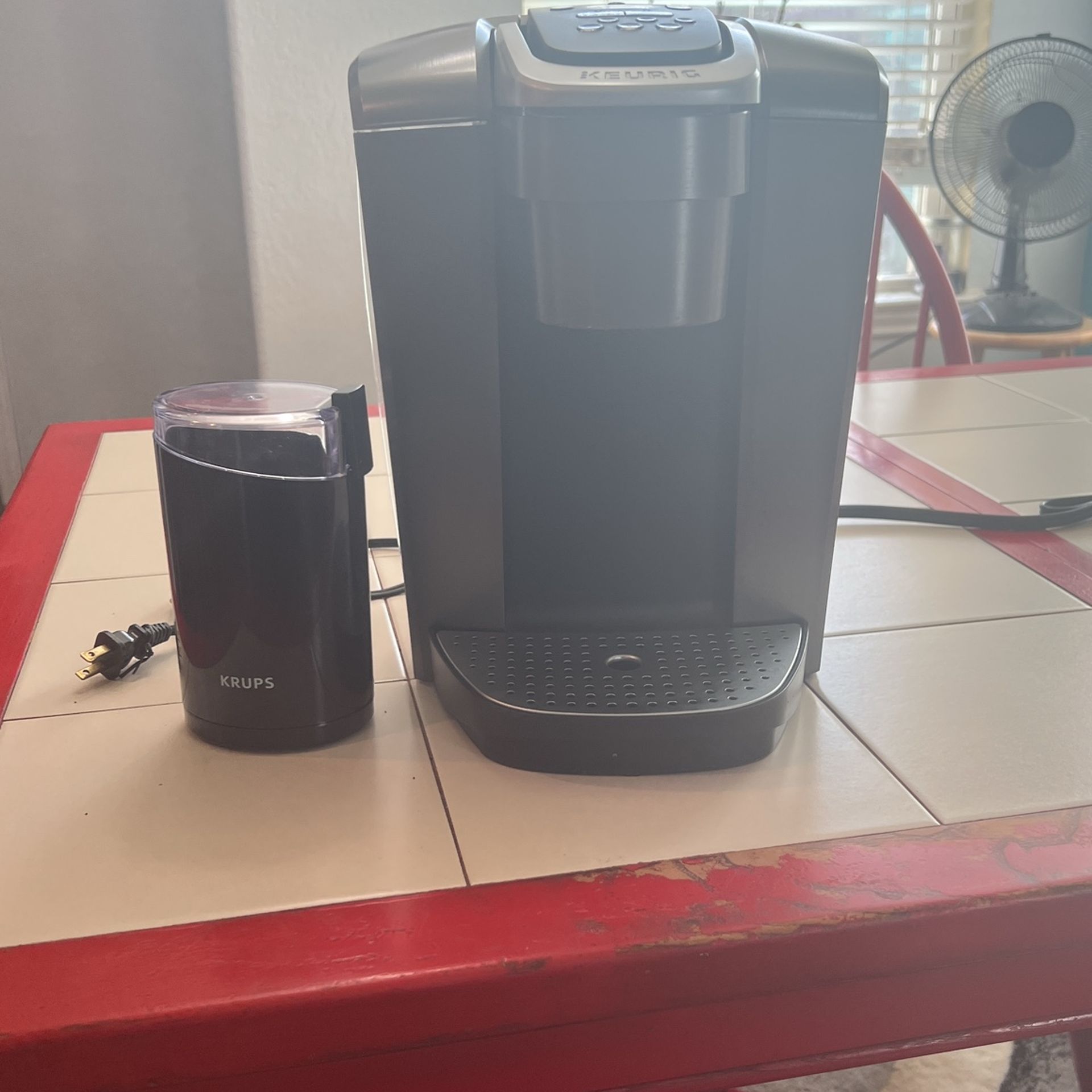 Keurig Coffee Maker And Krups Coffee Bean Grinder