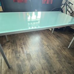 CB2 Glass  Dining Table 