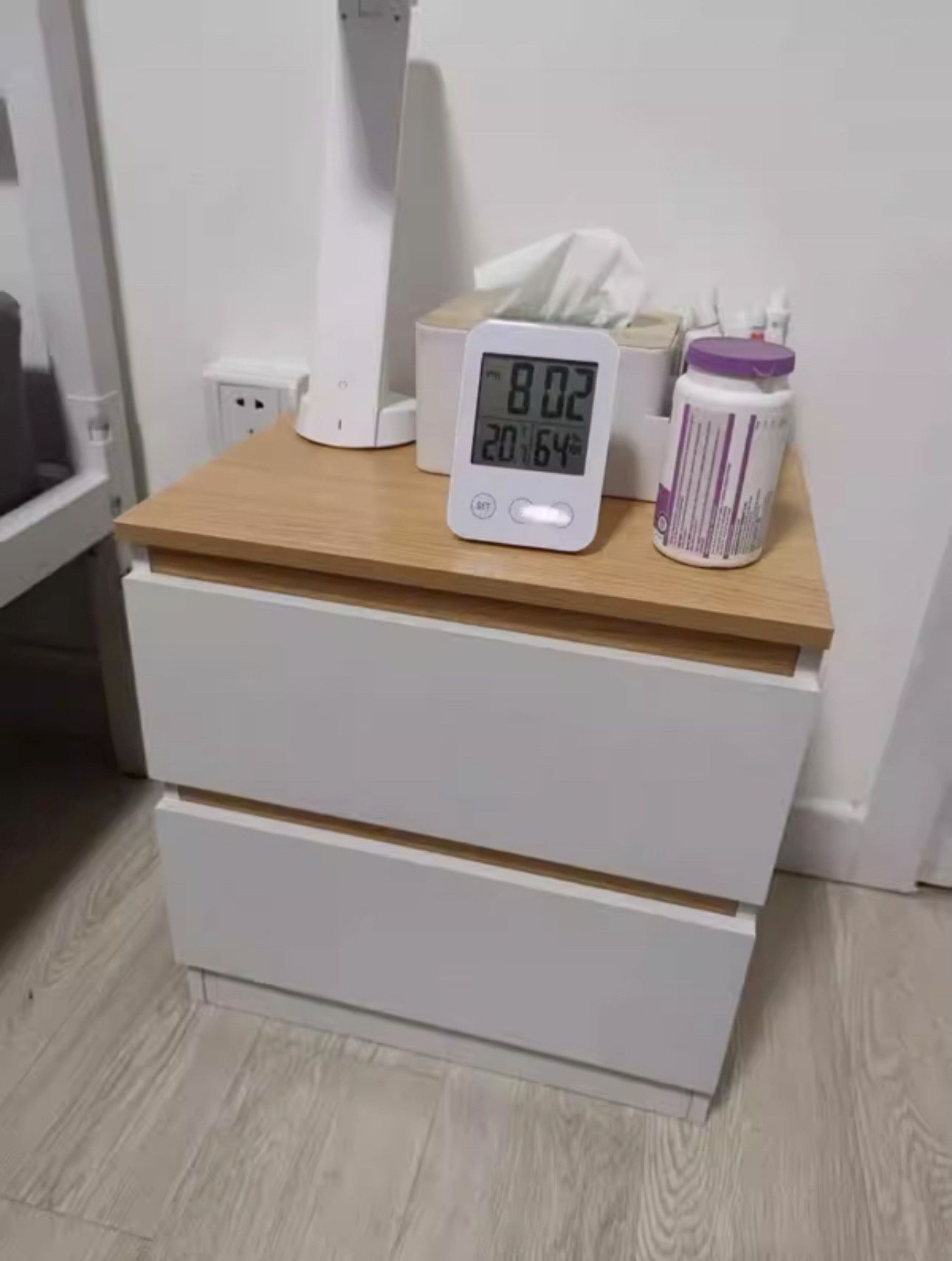 Modern Bedside Table Nightstand with Storage – Small Bedroom End Side Cabinet