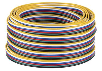 BTF-LIGHTING UL Listed 6 Pin 24AWG Extension Cable,32.8ft/10m Low Voltage 6 Conductor LED Strip Light 