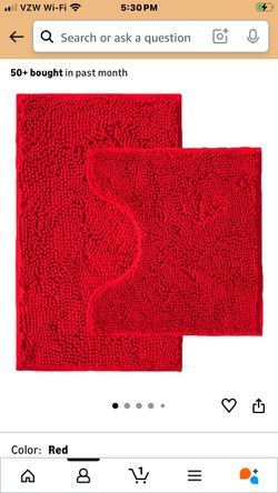 Brand new bathroom rug set – red