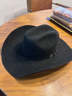 Justin Black Western Cowboy Hat – Size 7 3/8 – Authentic Western Headwear