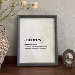 Hobby Lobby Humor Wall Decor – Calories Definition Framed Sign EUC