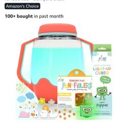 Glo Pals Play Pack Bundle with Sensory Play Jar, Water- Activated Light-Up Cubes, and Fun Fillers - Sensory Tovs for Toddlers - Sensory Toy Kit with L