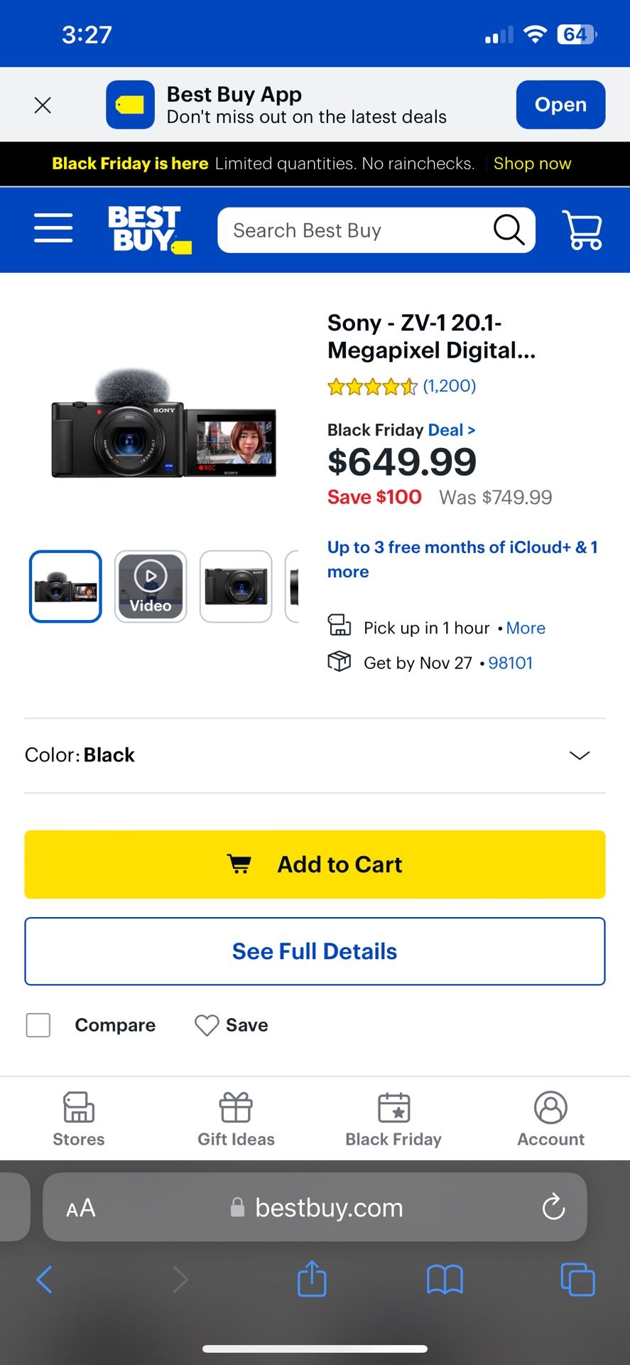 Sony Digital Camera ZV-1