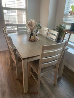 Farmhouse dining table and chairs