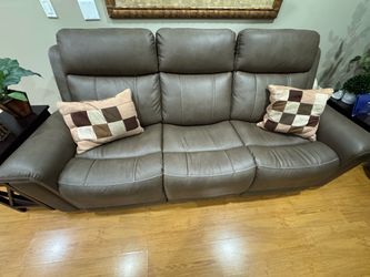 City Furniture Brown microfiber  Reclining Loveseat with Console