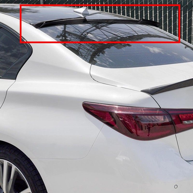 For 2014-2021 Infiniti Q50 VIP Real Carbon Fiber Rear Roof Window Spoiler Wing -(2-RSP-6623-CF
