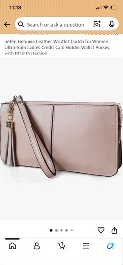 Befen Genuine Leather Wristlet Clutch Wallet