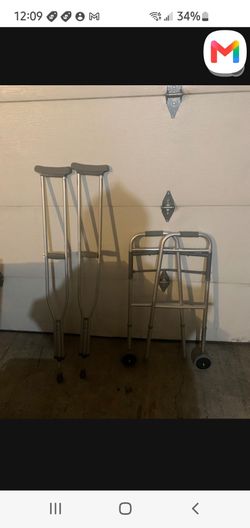 Crutches, adult, 2 pair,