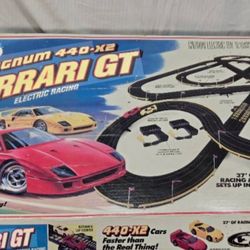 Tyco Magnum 440-X2 Ferrari GT Electric Slot Car Racing Set.
