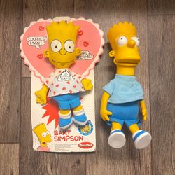 Vintage 1990 Bart Simpson Dolls Valentines Dan Dee The Simpsons Lot of 2